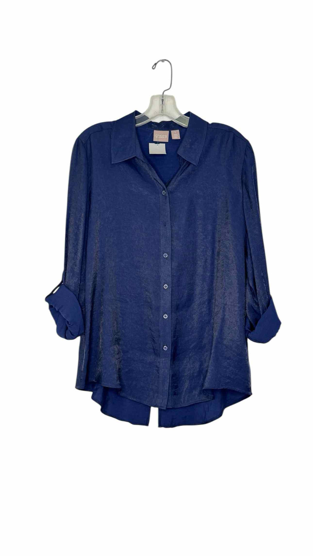 Chicos Size Medium Blue Pre-Owned Blouse- Ladies