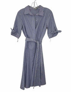 Calvin Klein Size 8 Blue Stripe Pre-Owned Dress- Ladies