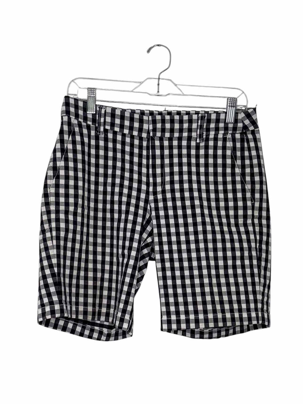 J Crew Size 4 Navy Check Pre-Owned Shorts- Ladies
