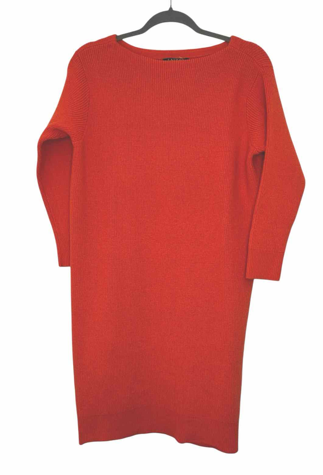 Lauren Ralph Lauren Size 1X Orange Pre-Owned Dress- Ladies