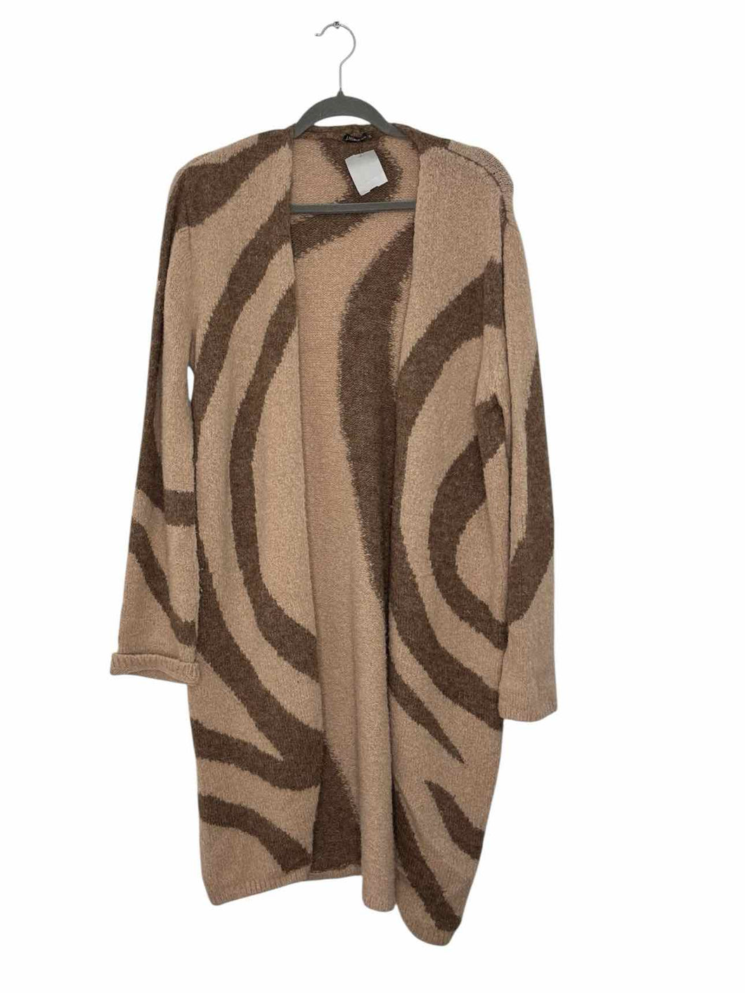 J. McLaughlin Size X-Large Beige Print Pre-Owned Sweater- Ladies
