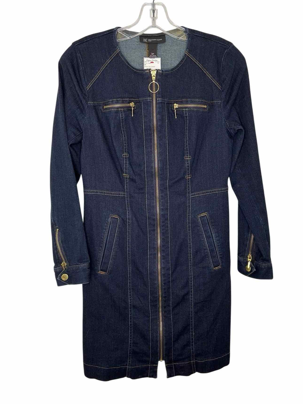 INC Size 6P Denim Pre-Owned Dress- Ladies