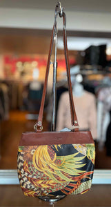Ferragamo Yellow Print Pre-Owned Purse- Ladies