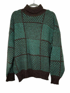 Size Large Green Print Pre-Owned Sweater- Ladies