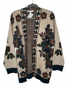 Zara Size Medium Beige Print Pre-Owned Sweater- Ladies