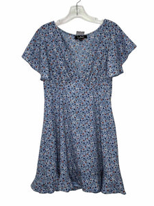 Size Large Blue Floral Pre-Owned Dress- Ladies