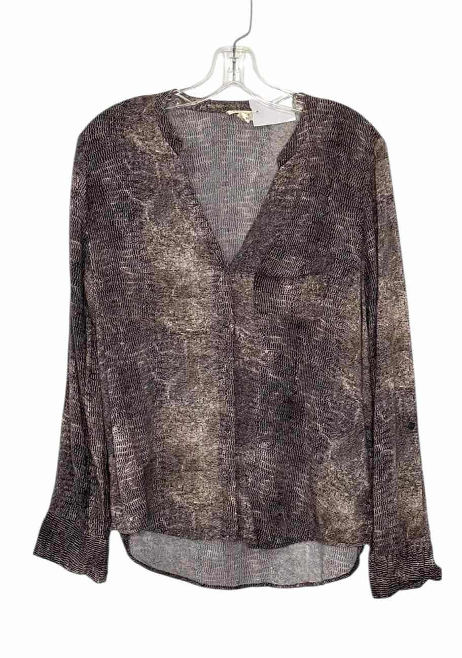 Soft Joie Size Small Beige Print Pre-Owned Shirt- Ladies