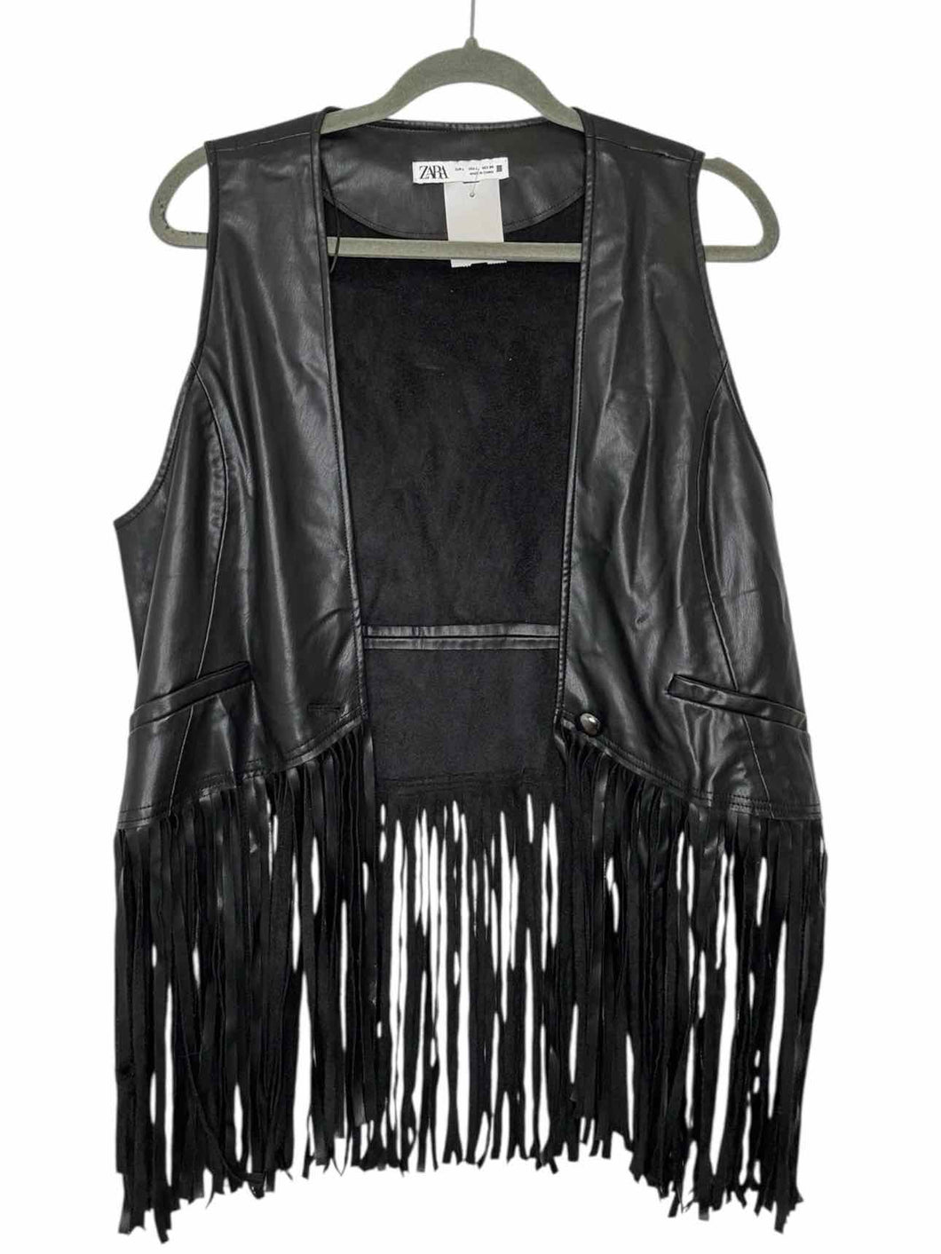 Zara Size Large Black Pre-Owned Vest- Ladies