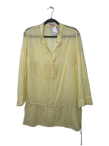 Lilly Pulitzer Size 14 Yellow Stripe Blouse- Ladies