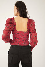 Load image into Gallery viewer, Free People Size X- Small Red Print Bodysuit- Ladies
