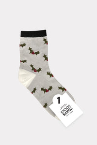 7Days Socks Size One Size Grey Print Hosiery- Ladies