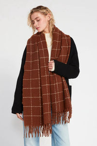 Look by M Size One Size Brown Scarf- Ladies