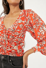 Load image into Gallery viewer, Free People Size X- Small Red Print Top- Ladies
