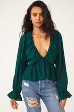 Load image into Gallery viewer, Free People Size X- Small Hunter Green Top- Ladies
