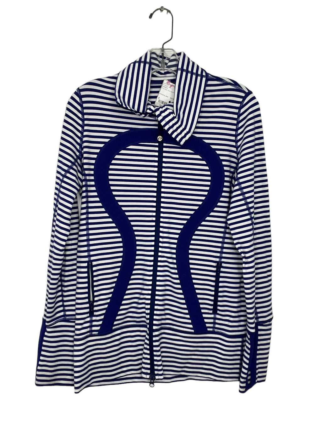 Lululemon Size 8 Blue Stripe Sweatshirt- Ladies