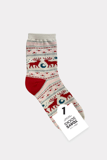 7Days Socks Size One Size Beige Print Hosiery- Ladies