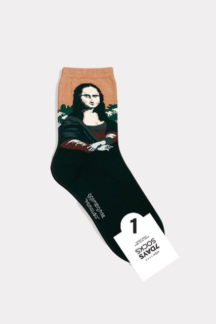 7Days Socks Size One Size Black Print Hosiery- Ladies
