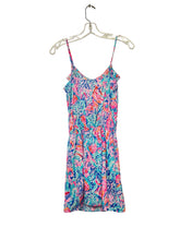 Load image into Gallery viewer, Lilly Pulitzer Size XXS Turquoise Print Romper- Ladies
