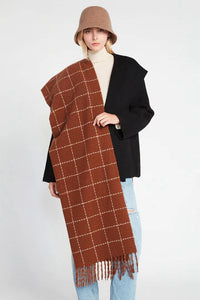 Look by M Size One Size Brown Scarf- Ladies