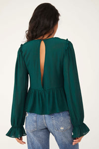 Free People Size X- Small Hunter Green Top- Ladies