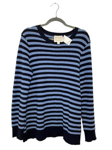 Sail to Sable Size Large Blue Stripe Sweater- Ladies