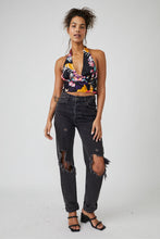 Load image into Gallery viewer, Free People Size X- Small Black Floral Tank Top- Ladies
