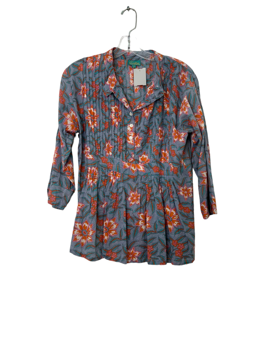 Size Small Blue Floral Blouse- Ladies