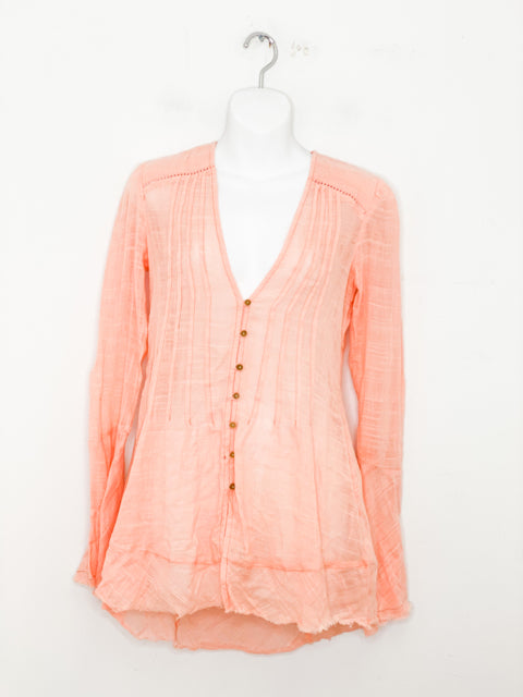 Free People Size X- Small Peach Blouse- Ladies