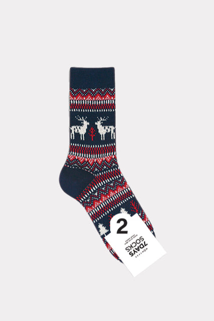 7Days Socks Size One Size Navy Print Hosiery- Ladies