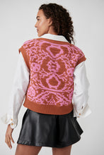 Load image into Gallery viewer, Free People Size X- Small Pink Print Sweater- Ladies
