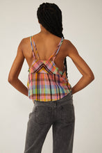 Load image into Gallery viewer, Free People Size X- Small Pink Plaid Tank Top- Ladies

