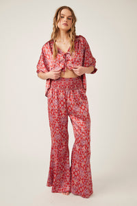Free People Size X- Small Red Print Pajamas- Ladies