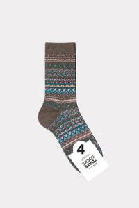 7Days Socks Size One Size Brown Print Hosiery- Ladies