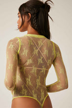 Load image into Gallery viewer, Free People Size X- Small Neon Green Bodysuit- Ladies
