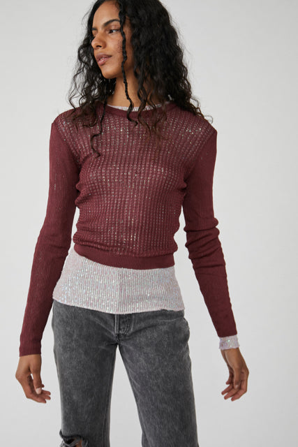 Free People Size X- Small Garnet Sweater- Ladies