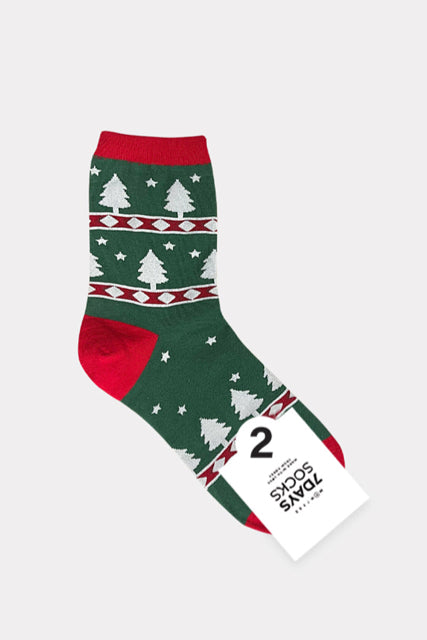 7Days Socks Size One Size Green Print Hosiery- Ladies